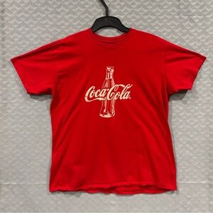 🔥 5/$10 Vintage Coca Cola Bold Red Short Sleeve Tee 100% Cotton XL